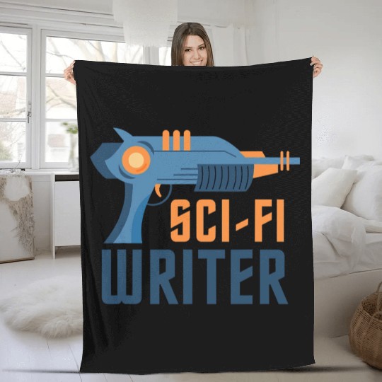Sci Fi Writer Laser Gun Science Fiction Author Fleece Blankets