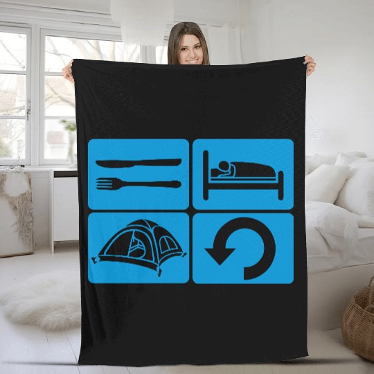 Daily Repeat Wilderness Camping Fleece Blankets