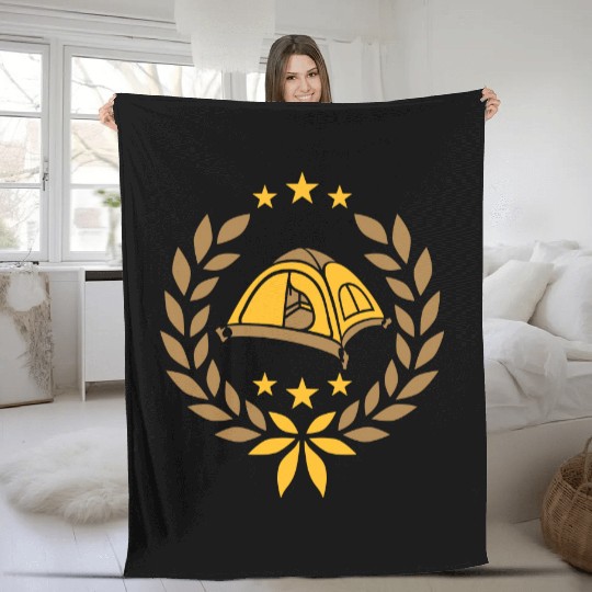 stars laurel wreath camping Fleece Blankets