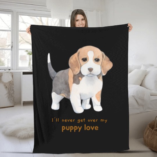 I'll Never Get over my Puppy Love. Adorable Beagle Fleece Blankets