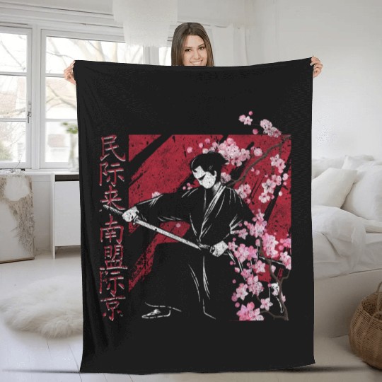Japan Sakura Fleece Blankets