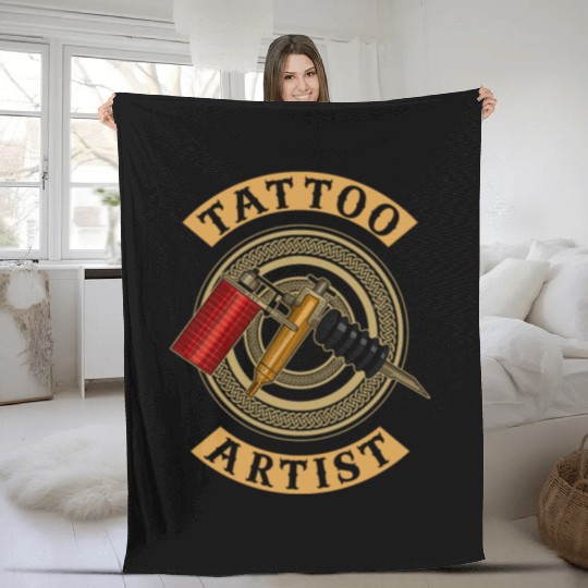 Tattoo Artist Job Ink Art Fleece Blankets