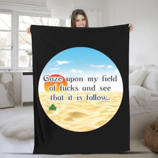 No Fucks Given I Dont Care Fuck Off No F*cks Cacti Fleece Blankets