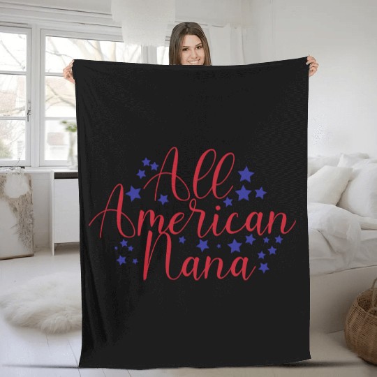 all american nana Fleece Blankets