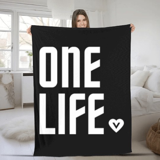 ONE LIFE vegan heart Fleece Blankets