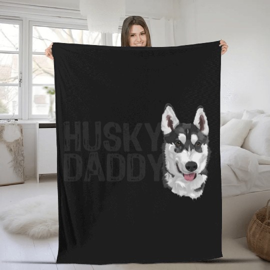 husky daddy Fleece Blankets
