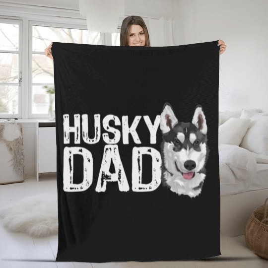 HUSKY DAD Fleece Blankets