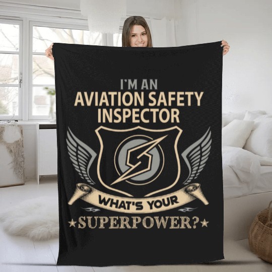 Aviation Safety Inspector Fleece Blankets - Superpower Job