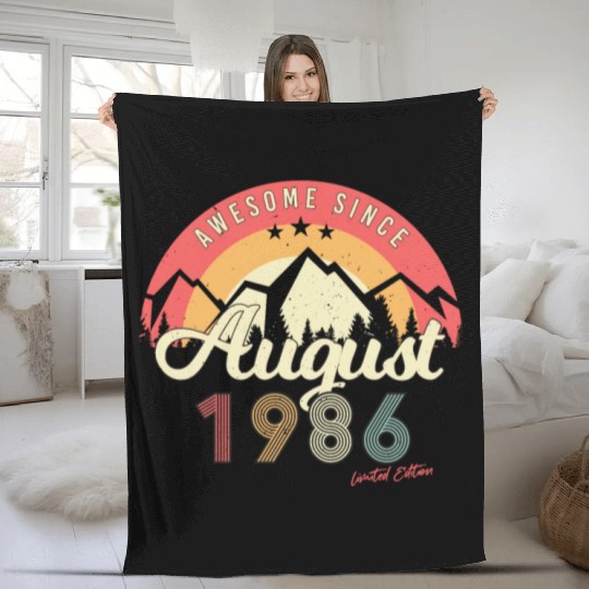 Year Of Construction August 1986 Fleece Blankets