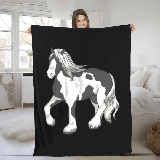 Irish Tinker Horse Fleece Blankets