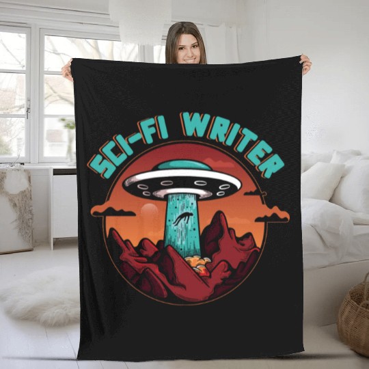 Sci Fi Writer Alien Science Fiction Author Fleece Blankets