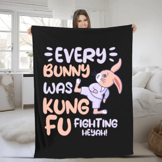 Every Bunny Was Kung Fu Fighting Fleece Blankets