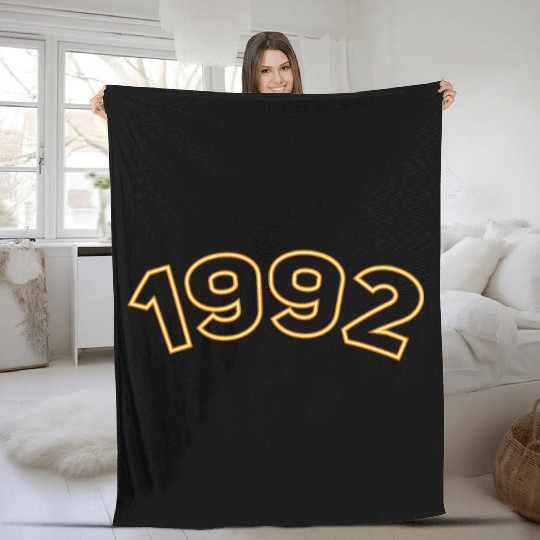 Year 1992 Yellow Simple Fleece Blankets