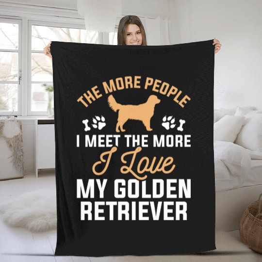 I Love My Golden Retriever Fleece Blankets