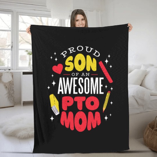 Son of an awesome Pto Mom Son of an awesome Pto Mo Fleece Blankets