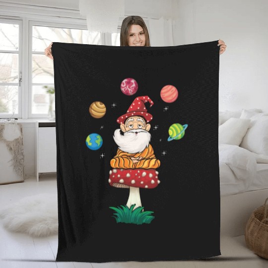 Relax Yoga Time Mandala Meditate Elf Dwarf Yoga Fleece Blankets