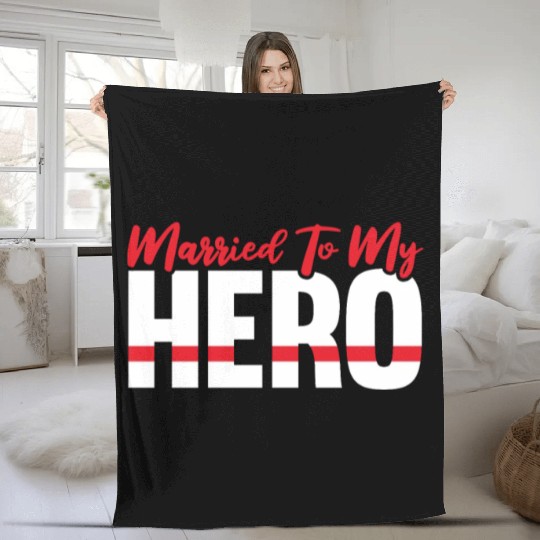 Firefighter Fireman Thin Red Line Fleece Blankets