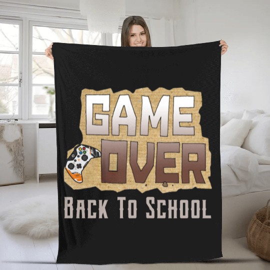 Game Over Back To School Fleece Blankets