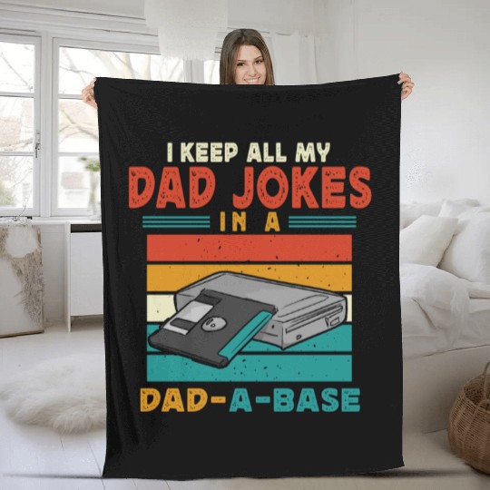 Dad Joke Data Scientist Pun Computer Science Papa Fleece Blankets