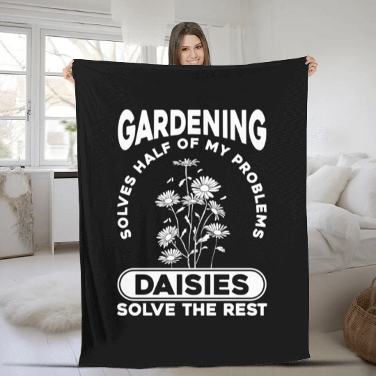 Daisy Garden Gardening Gardener Fleece Blankets