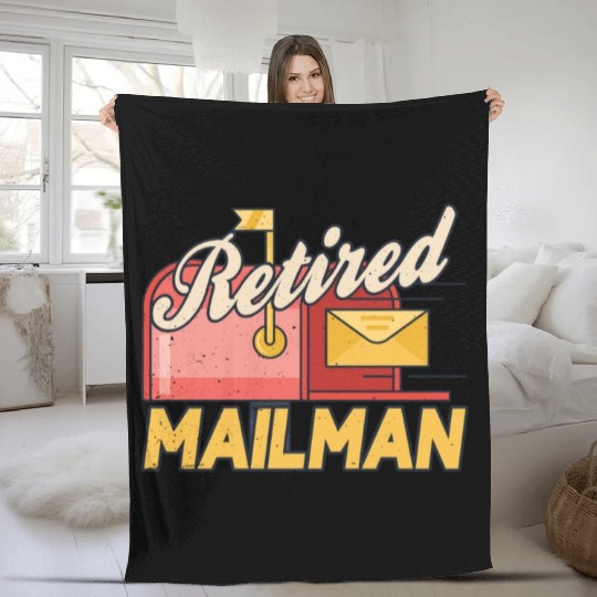Retired Mailman Postal Worker Courier Postman Fleece Blankets