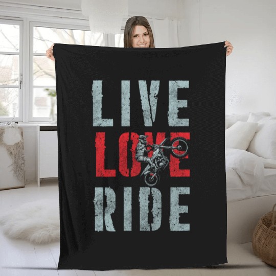 Biker Hard Rock Racing Motocross Fleece Blankets