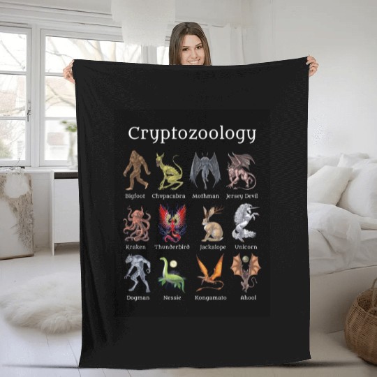 Cryptozoology Cryptid Creatures Fleece Blankets