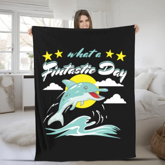 Fintastic Dolphin Fleece Blankets