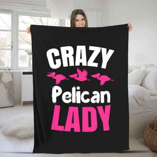 Pelican Lady Birdwatching Pelican Lover Fleece Blankets