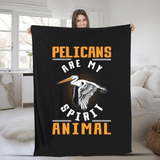 Pelican Quote Birdwatching Animal Lover Fleece Blankets