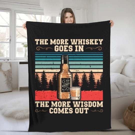 The More Whiskey Goes In | Bourbon Drinker Fleece Blankets