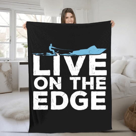 The Edge Water Skiing Fleece Blankets