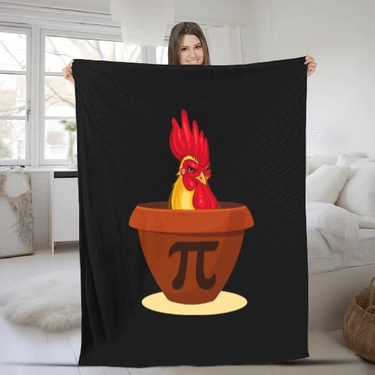 Funny Chicken Pot Pie Fleece Blankets Chicken Pi day