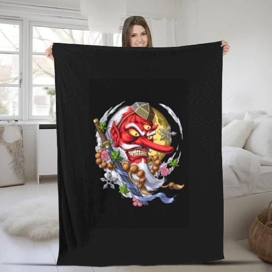 Tengu Japanese Demon Fleece Blankets