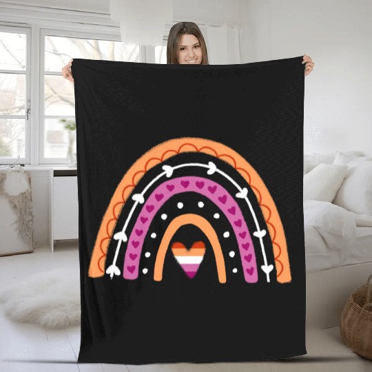 LGBT Pride Month Lesbian Pride Rainbow Fleece Blankets