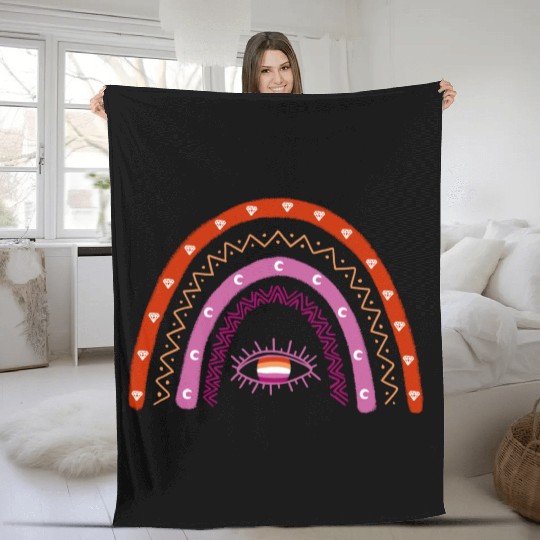 Rainbow Lesbian Pride Flag Fleece Blankets