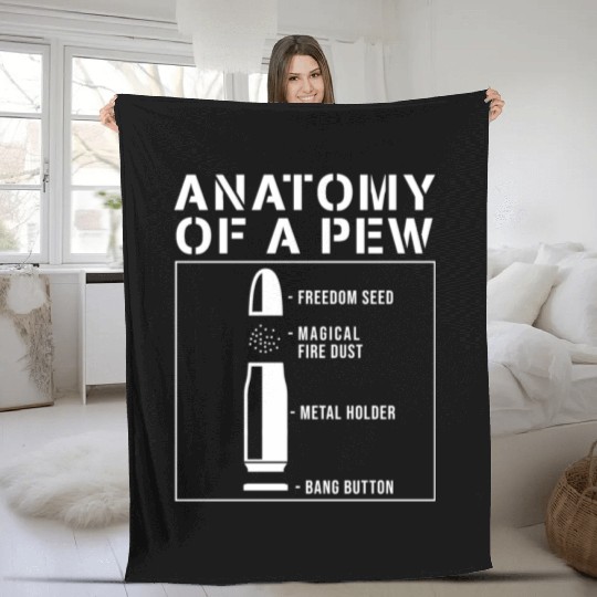 Anatomy Of A Pew Bullet Fleece Blankets