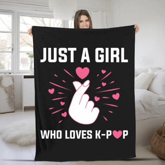 Just A Girl Who Loves k-pop, korean pop music Fleece Blankets