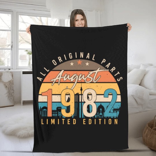 40th Birthday August 1982 Fleece Blankets