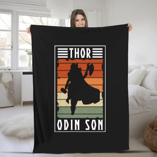 Thor Norse Runes Mythology Hammer Valhalla Gods Fleece Blankets