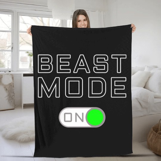 Beast Funny Workout Gym Mode Fleece Blankets