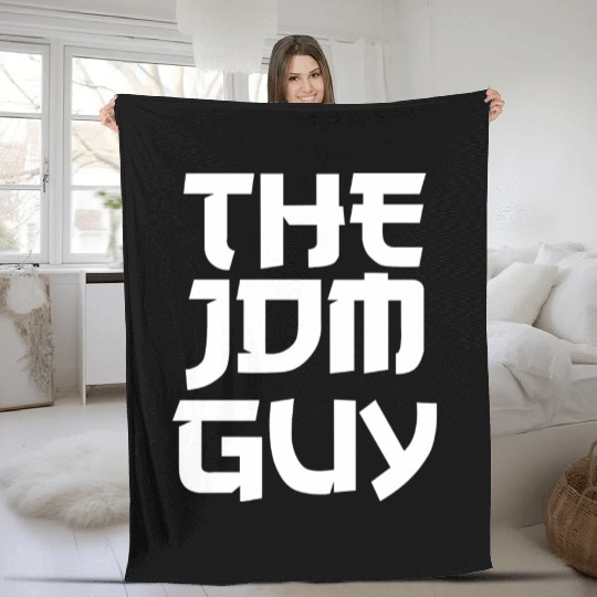 The JDM Guy white text japanese car lover Fleece Blankets