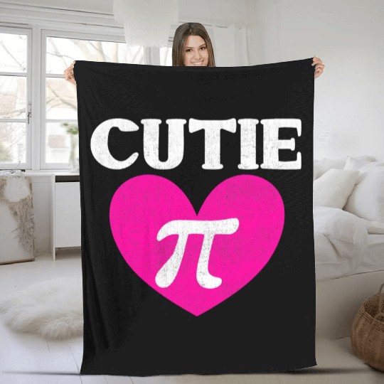 Funny Math Cutie Pi Fleece Blankets Valentines day Fleece Blankets