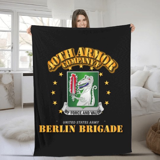 Army Company F 40th Armor Berlin Brigade Fleece Blankets