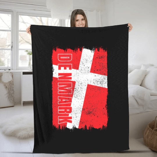 Denmark flag Fleece Blankets
