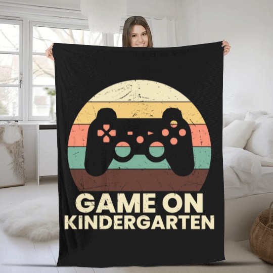 Game On Kindergarten Retro School Fleece Blankets