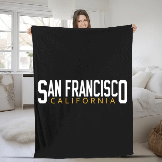 san francisco california Fleece Blankets