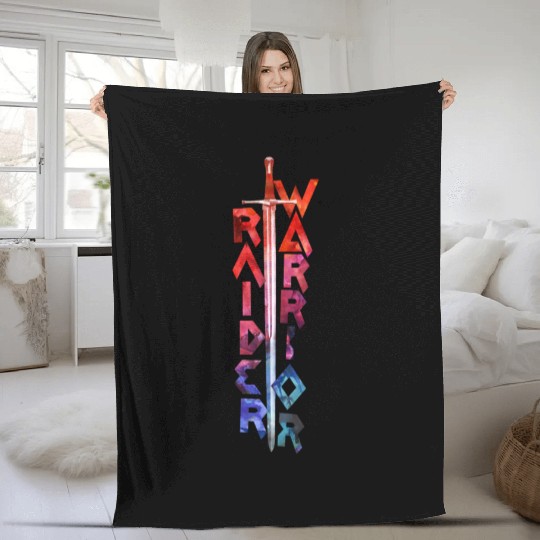 Raider Warrior logo 2 by Carmo Fernandes Fleece Blankets