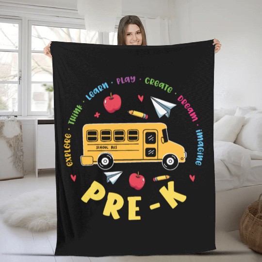 Pre-K School Bus Fleece Blankets