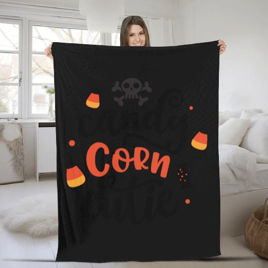 Candy Corn Cutie Halloween Holiday Fleece Blankets
